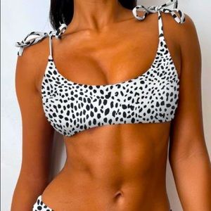 Zaful printed tie bikini top